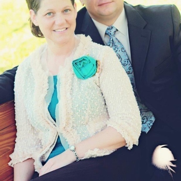 𝅺A’REVE Cream Lace Vintage Tweed Cardigan Blazer Jacket - Picture 10 of 10